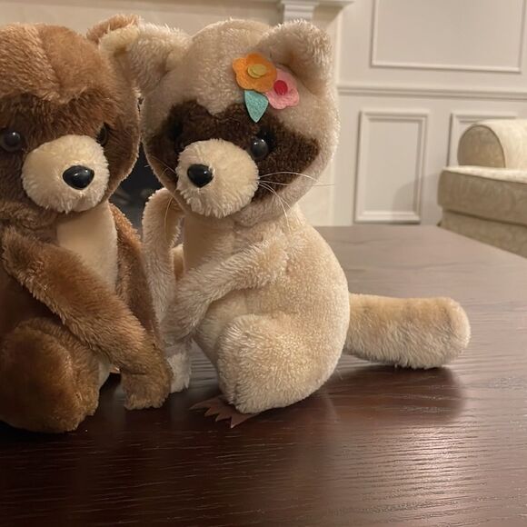 Two 1979 R. Dankin Racoon Stuffed Animals Good Condition 9” tall Vintage 70s - Picture 2 of 15